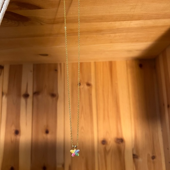 3/$15 5/$20 Vintage Y2K Gold Plated Colourful Sparkle Glitter Butterfly Necklace - Picture 10 of 11